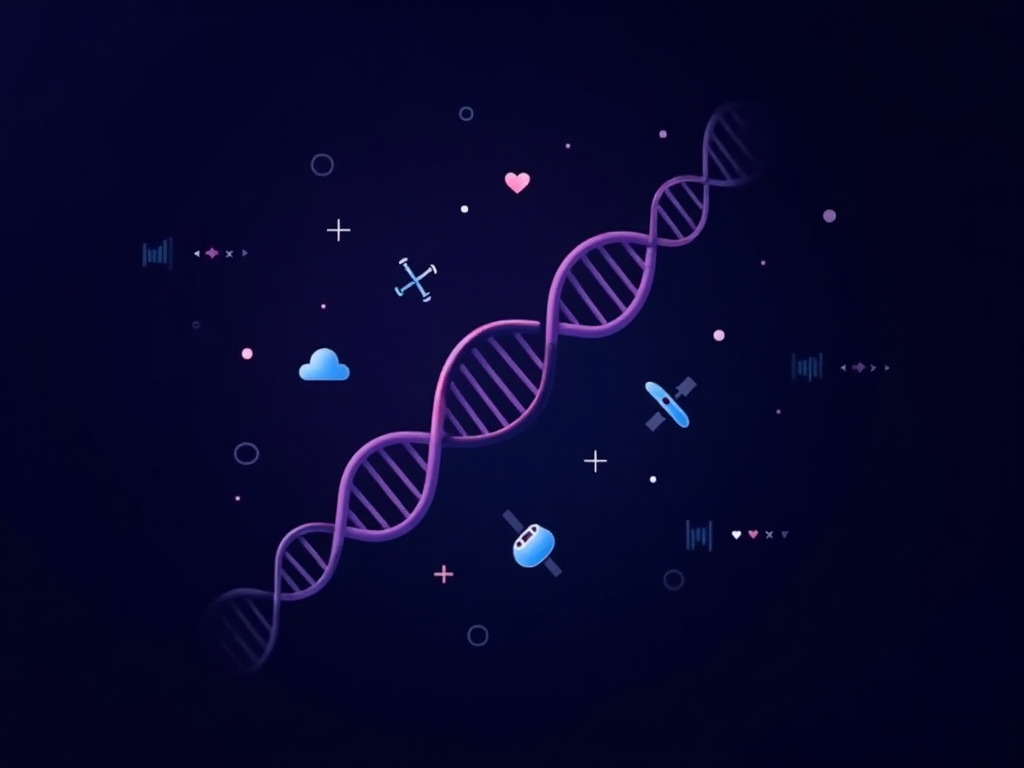 Healthcare sector visualization showing medical research and healthcare technology advancements